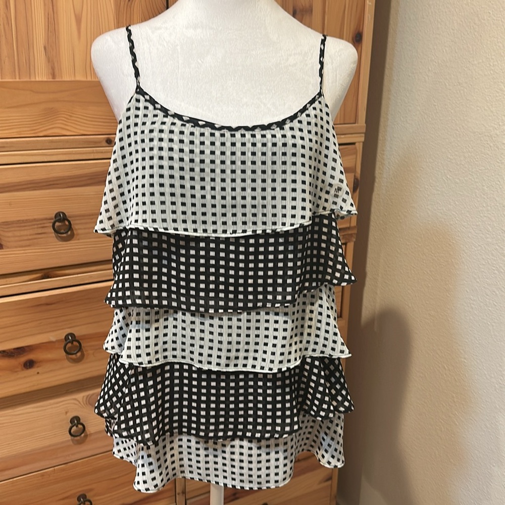 New York & Company Black and White Tiered Camisole - Picture 7 of 16